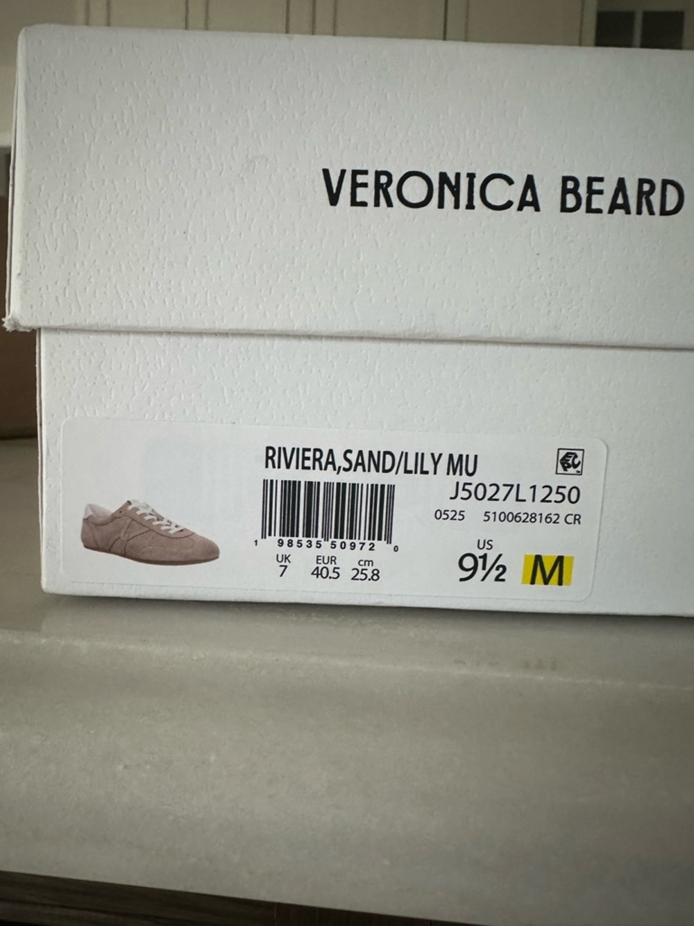 Veronica Beard Riviera Suede Sneaker in Sand NWT Size 9.5 - Picture 3 of 4